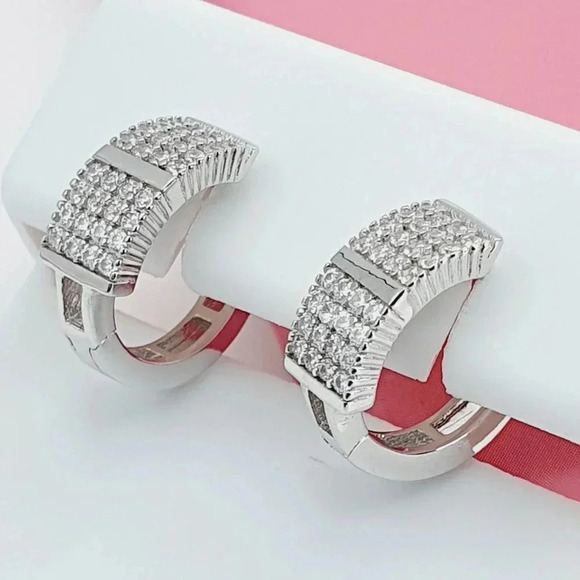 "925 Sterling Silver Cubic Zirconia Earrings, U19254661 - Picture 10 of 11